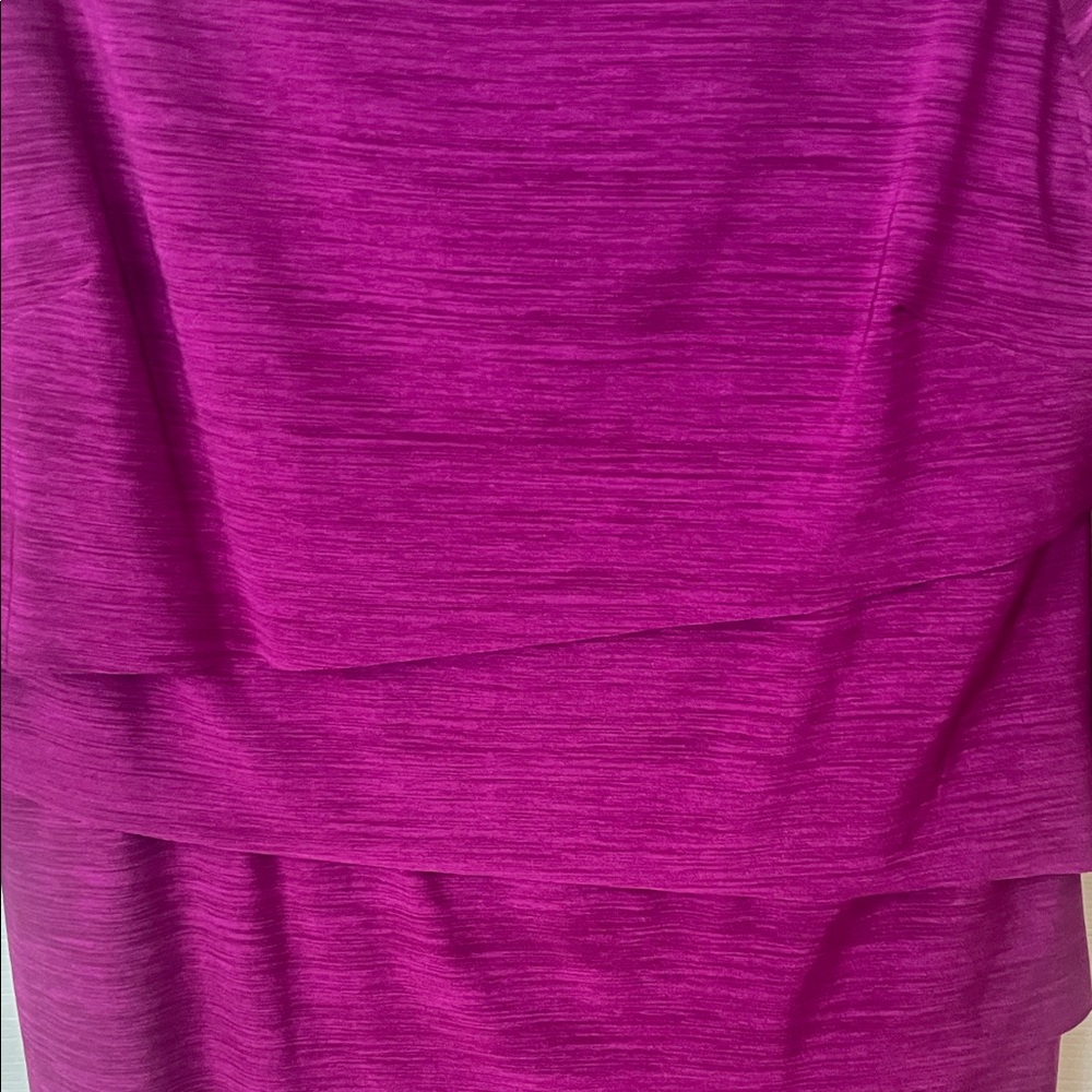 Tahari Magenta Long Sleeve Dress - Picture 2 of 11